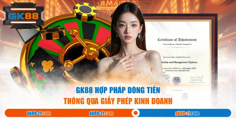 GK88 hợp pháp dòng tiền thông qua giấy phép kinh doanh